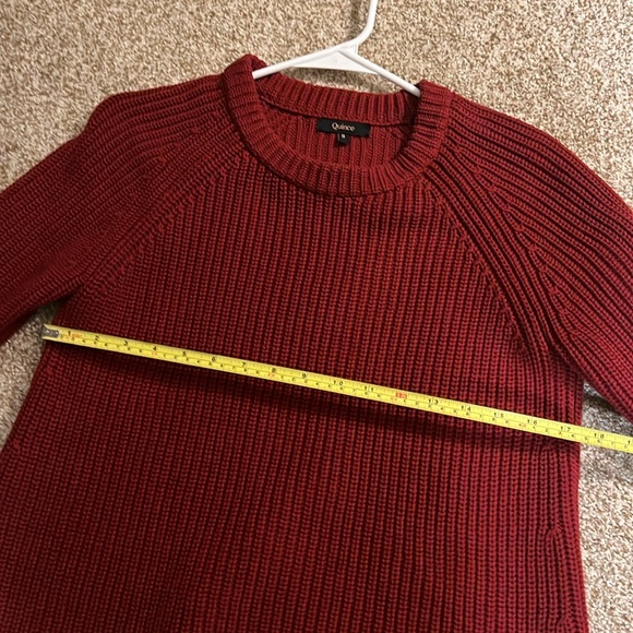 Quince 100% Organic Cotton Fisherman Crew Sweater Size S - Dark Red - Picture 5 of 5